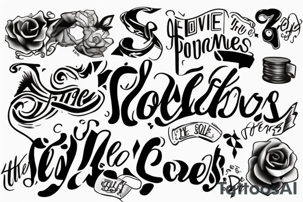 "solve" the letters are starting to melt tattoo idea