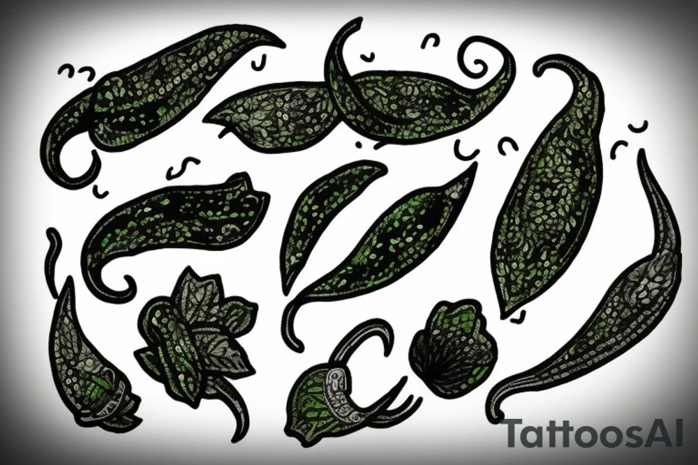 Foliage green chilli tattoo idea