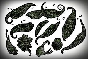 Foliage green chilli tattoo idea