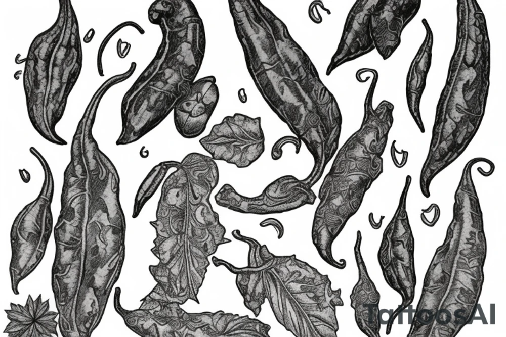 Foliage green chilli tattoo idea
