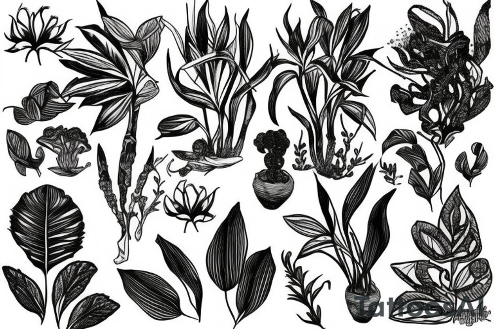 Plants tattoo idea