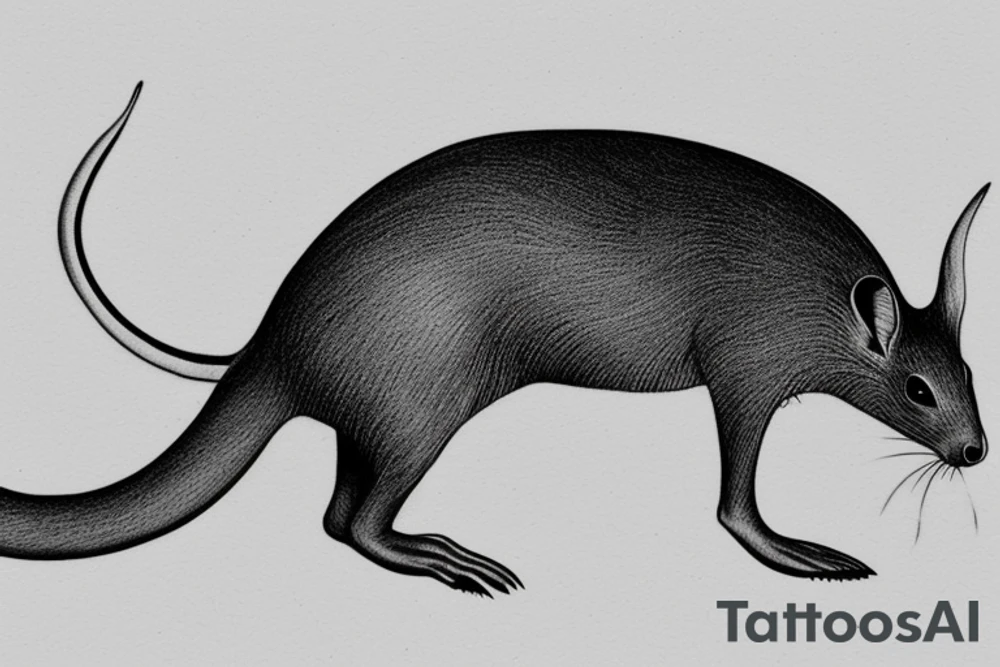 Dune themed muad’dib desert kangaroo mouse tattoo idea