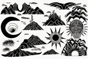 Dune muad’dib with a desert sun tattoo idea