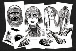 Dune muad’dib with a desert sun tattoo idea