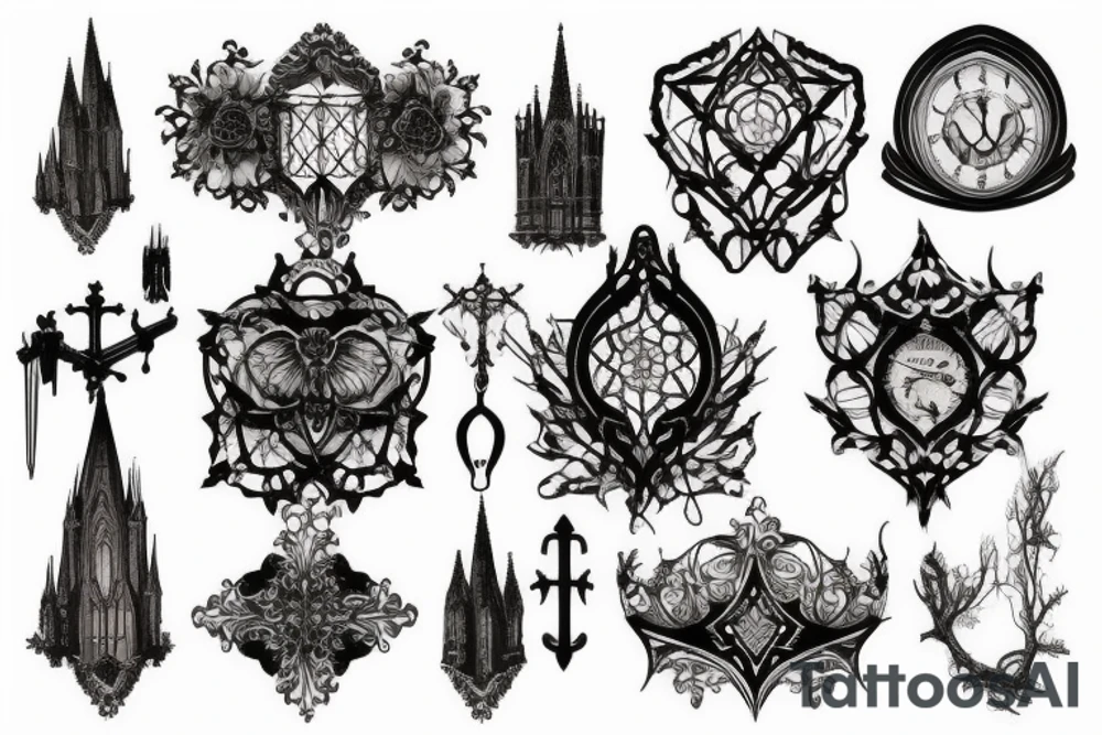 gothic architecture tattoo idea
