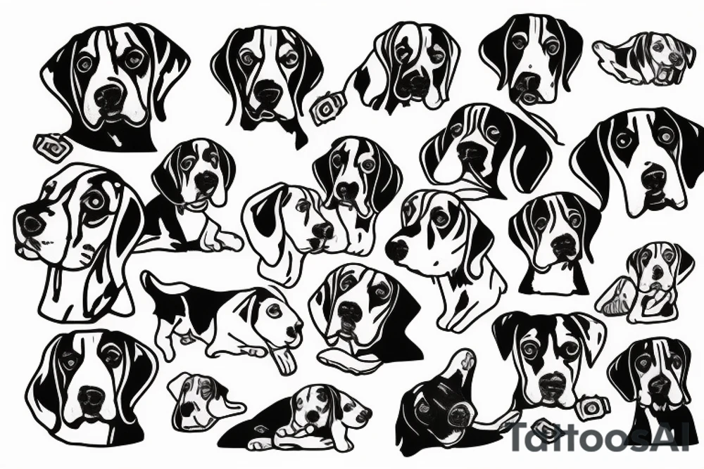 beagle dog tattoo idea