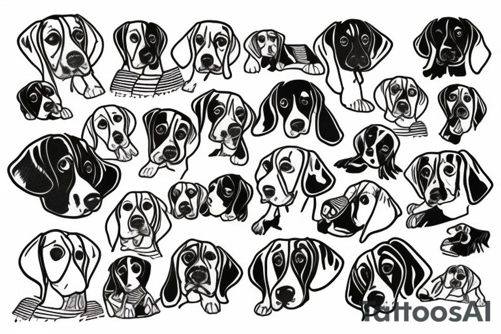beagle dog tattoo idea