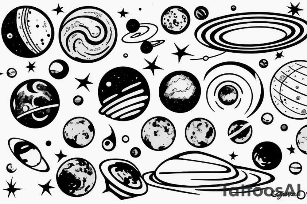 solar system tattoo idea