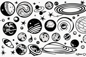 solar system tattoo idea