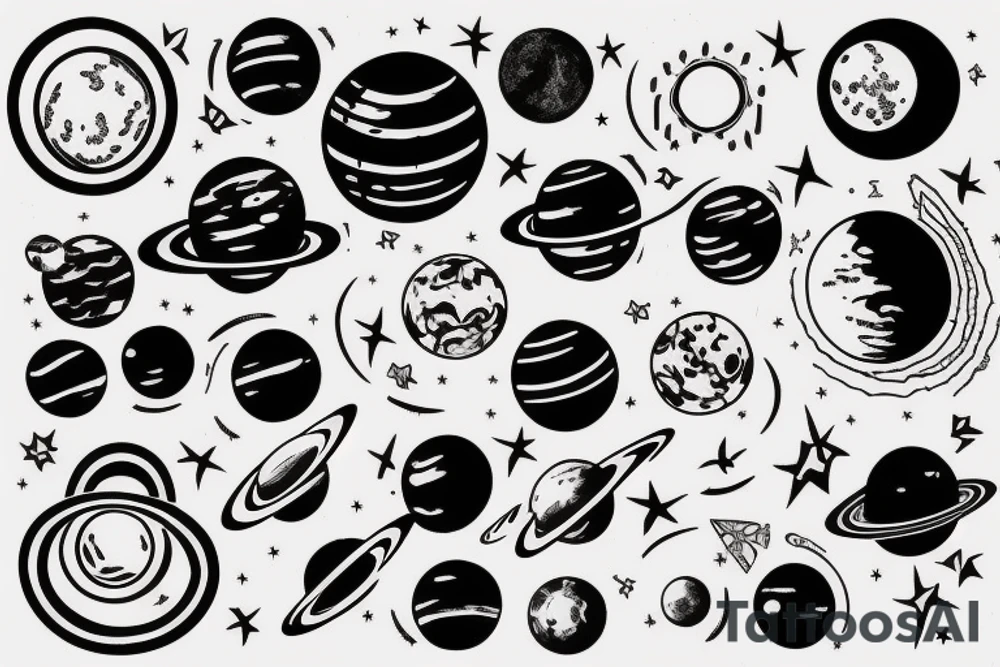 solar system tattoo idea