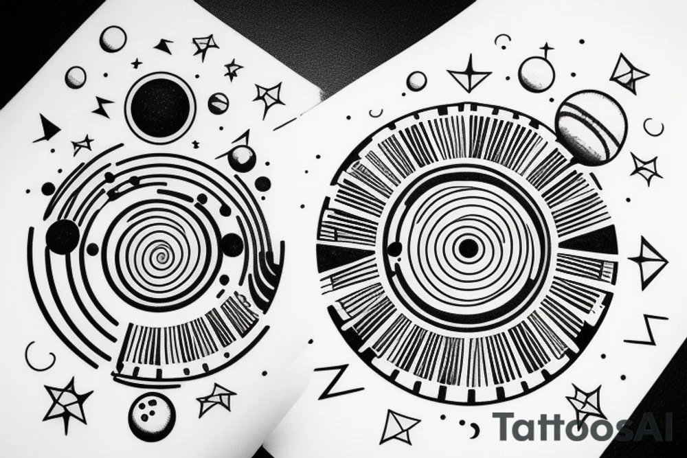 solar system, minimalist tattoo idea