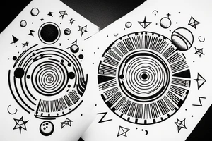 solar system, minimalist tattoo idea