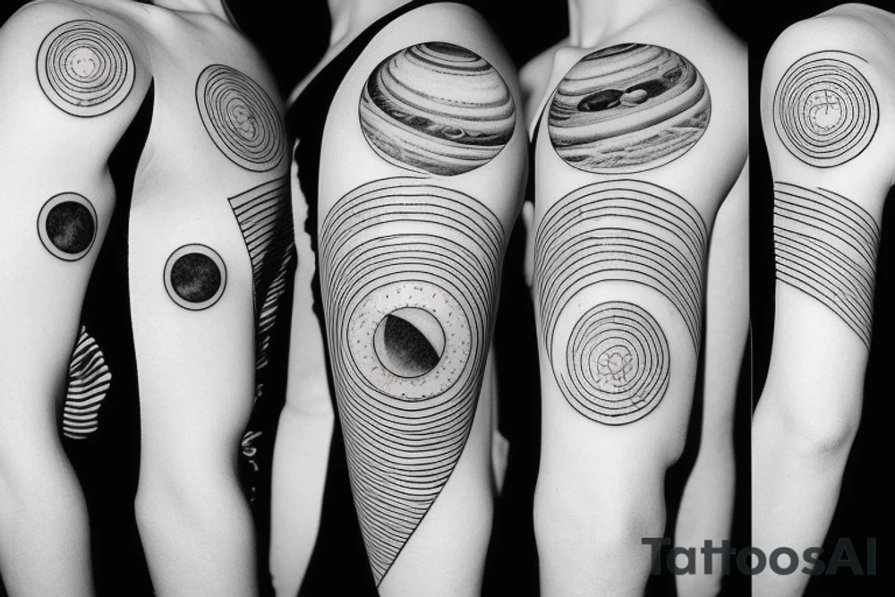 solar system, minimalist tattoo idea