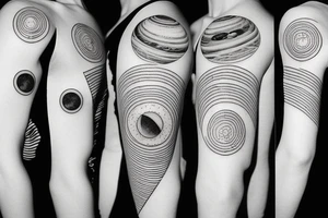 solar system, minimalist tattoo idea