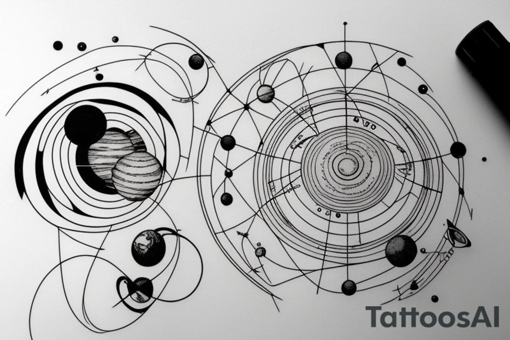 solar system, minimalist tattoo idea