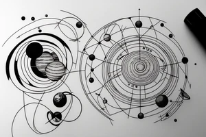 solar system, minimalist tattoo idea