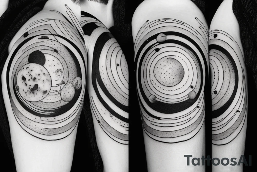 solar system, minimalist tattoo idea