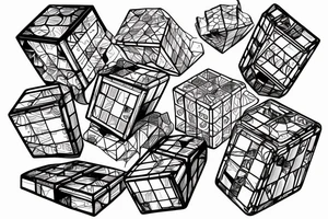 broken rubik tattoo idea