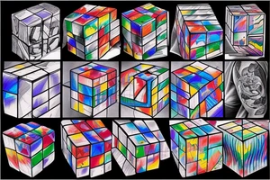 broken rubik cube in space tattoo idea