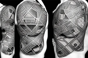 broken rubik cube in space tattoo idea