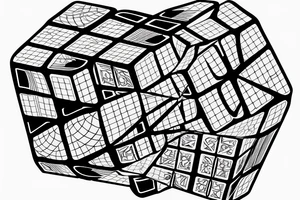 broken rubik cube in space tattoo idea