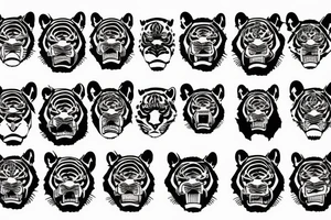 Angry tiger face tattoo idea