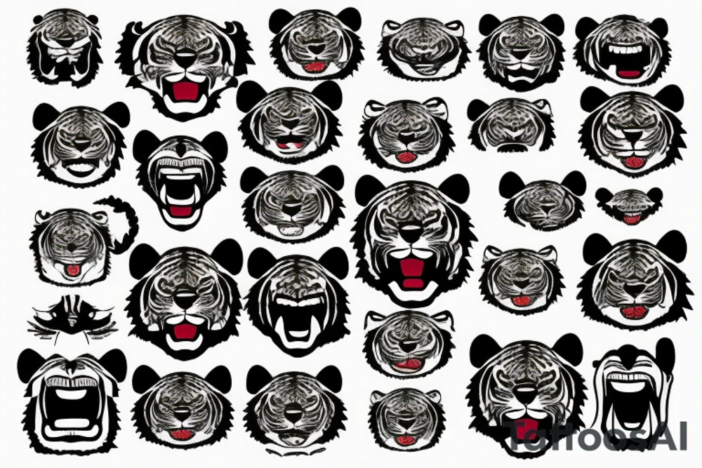 Angry tiger face tattoo idea