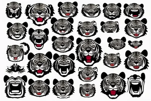 Angry tiger face tattoo idea