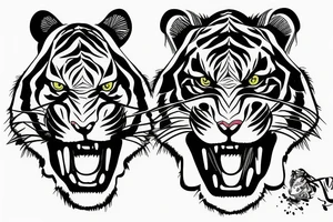 Angry tiger face tattoo idea