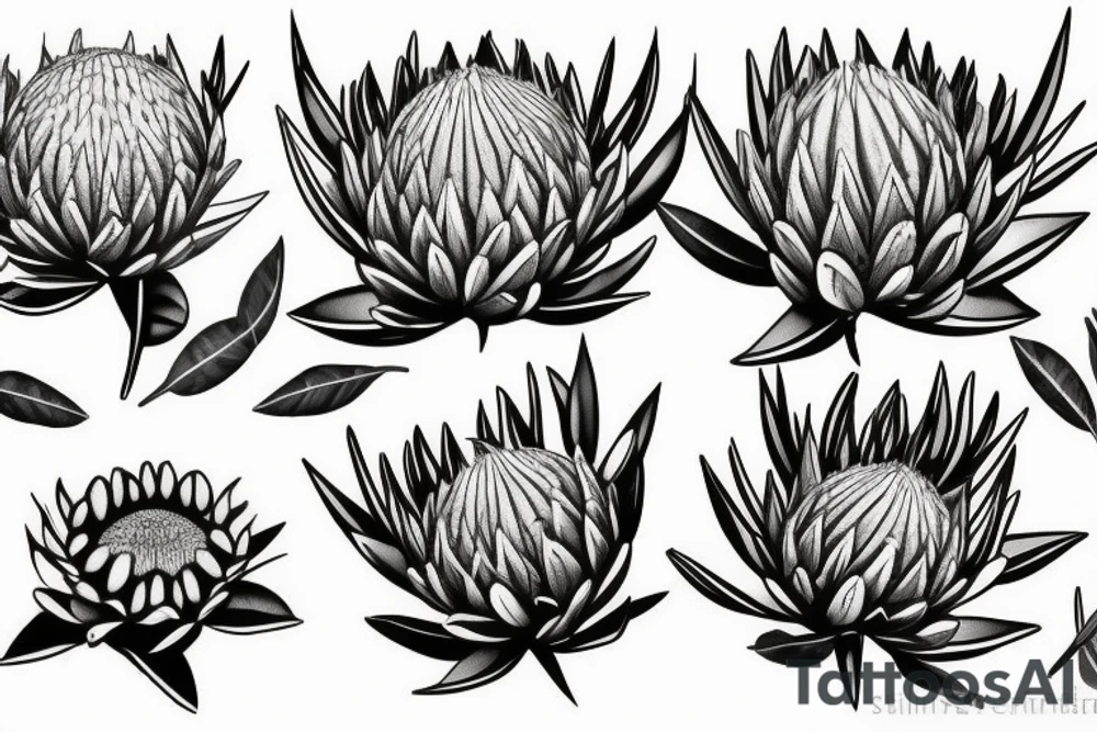 Protea flower tattoo idea