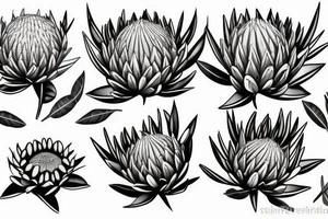 Protea flower tattoo idea