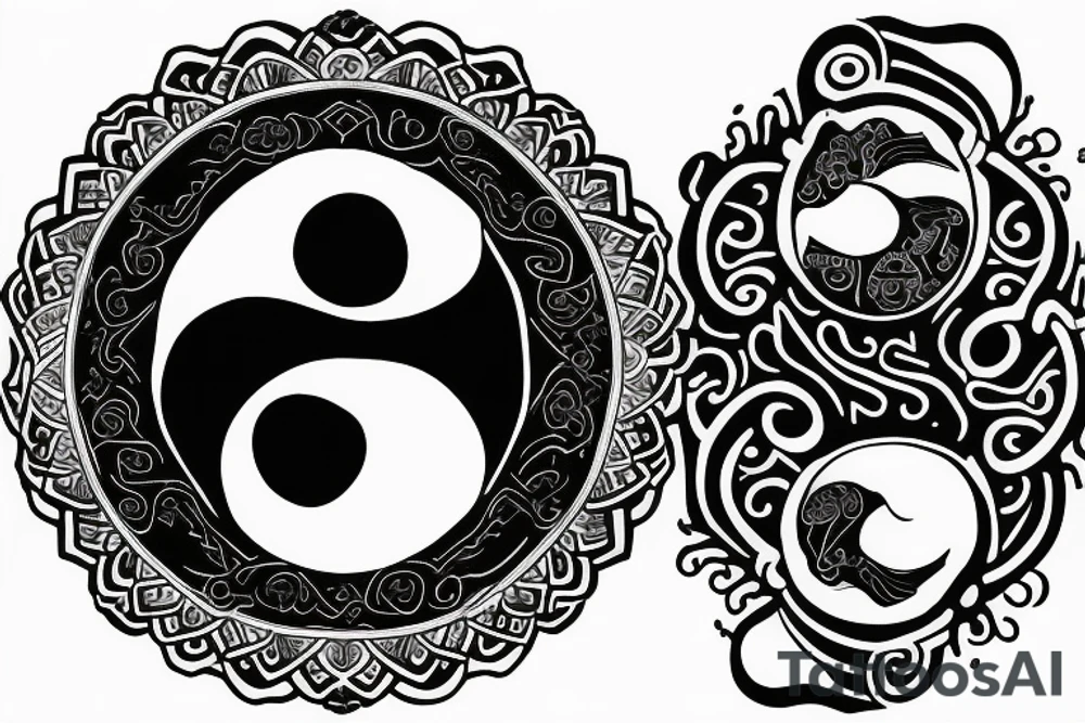 yin yang with Claddagh tattoo idea