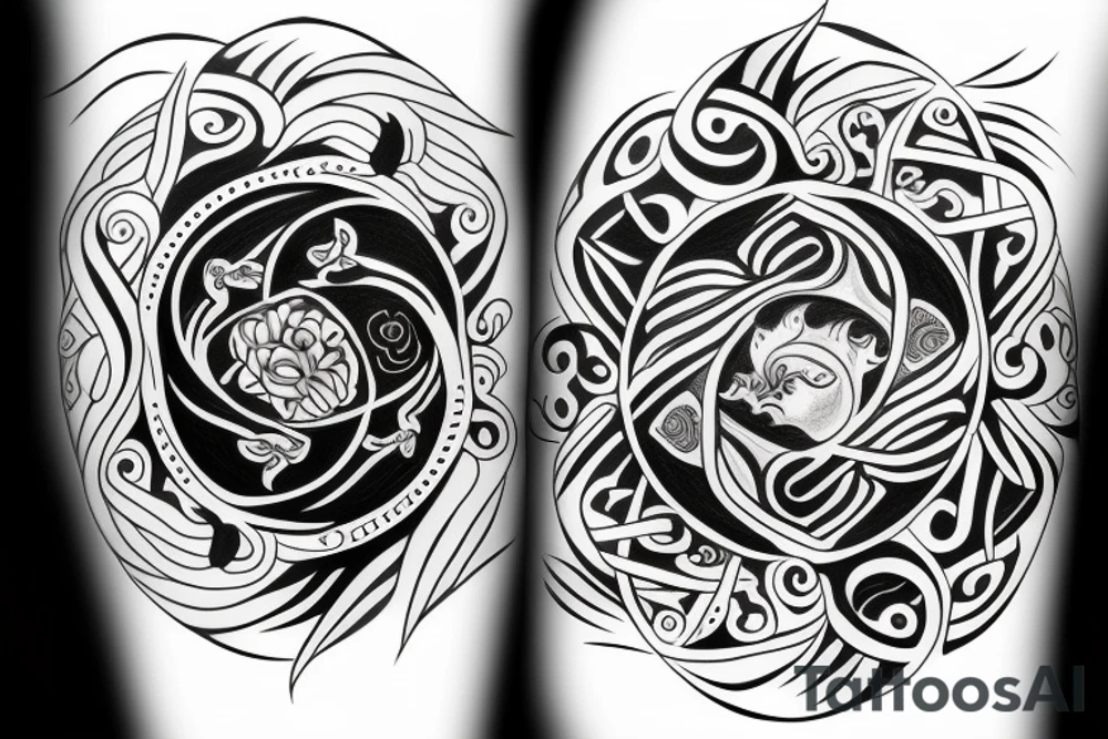 yin yang with Claddagh tattoo idea