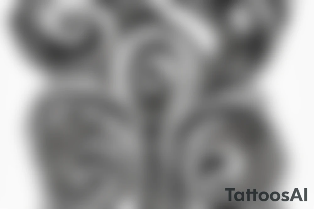 Skull hourglass black and white spiral momento mori tattoo idea