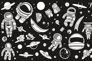 An astronaut floating in space tattoo idea