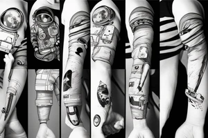 An astronaut floating in space tattoo idea