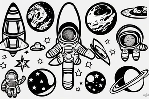 An astronaut floating in space tattoo idea