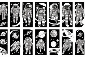 An astronaut floating in space tattoo idea