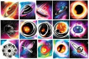 space blackhole colorful tattoo idea