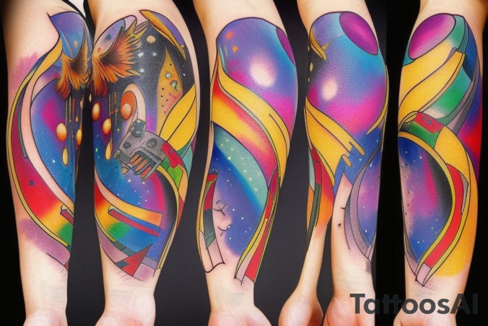 space blackhole colorful tattoo idea