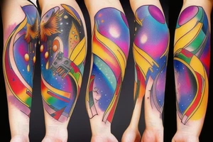 space blackhole colorful tattoo idea