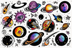 space blackhole colorful tattoo idea