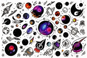 space blackhole colorful tattoo idea