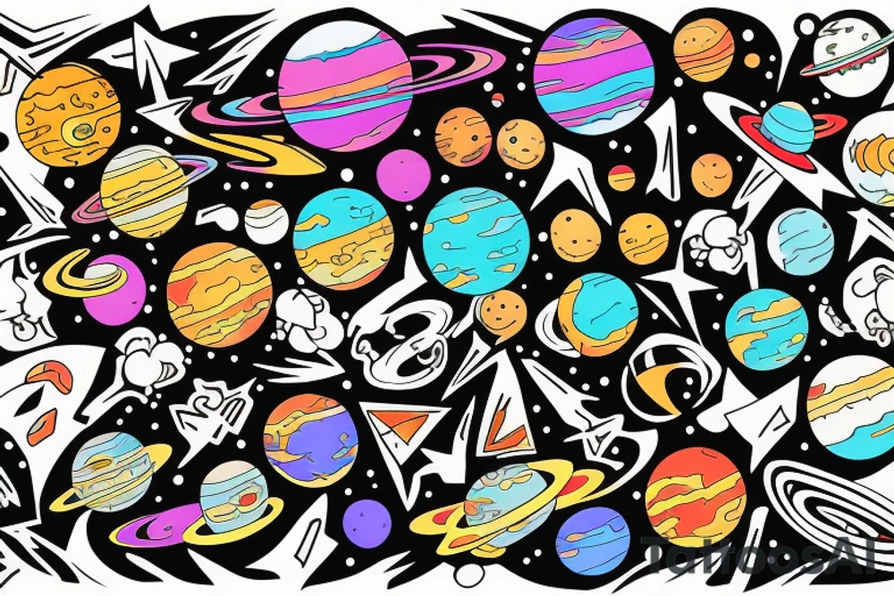 space blackhole colorful tattoo idea