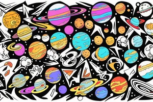 space blackhole colorful tattoo idea