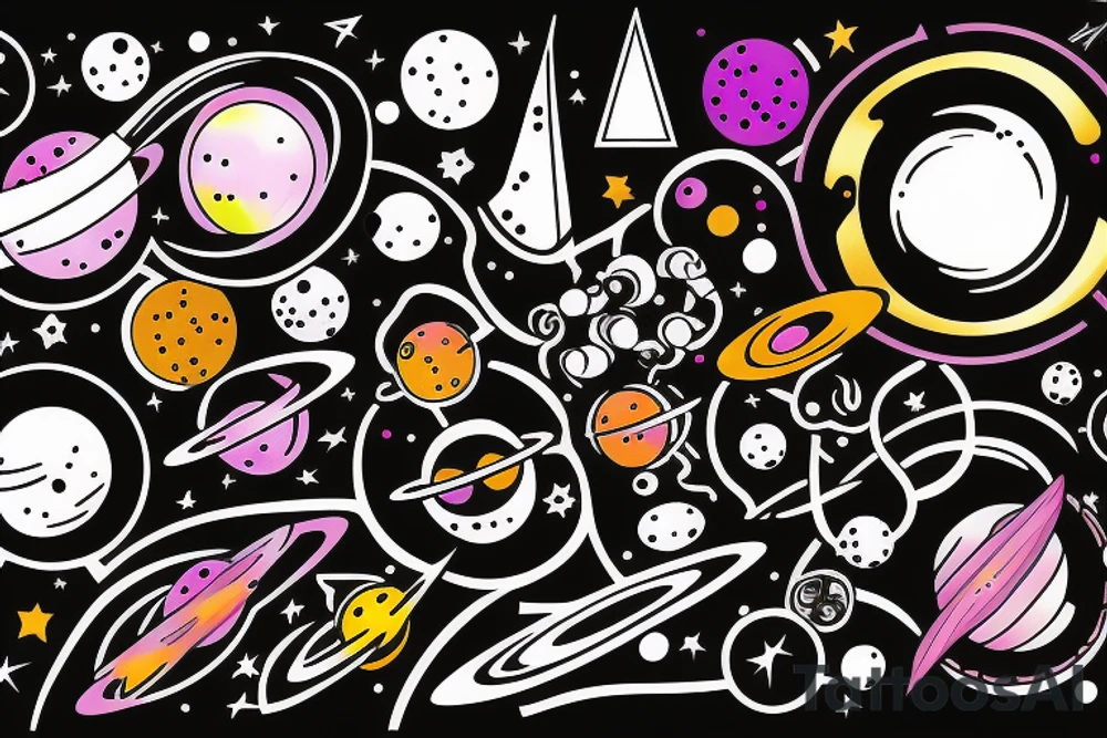 space blackhole colorful tattoo idea