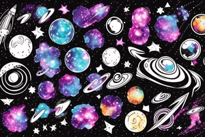 space blackhole colorful galaxy nebula tattoo idea