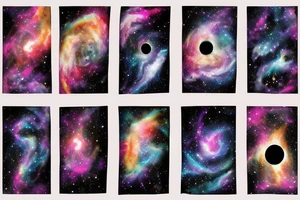 space blackhole colorful galaxy nebula tattoo idea