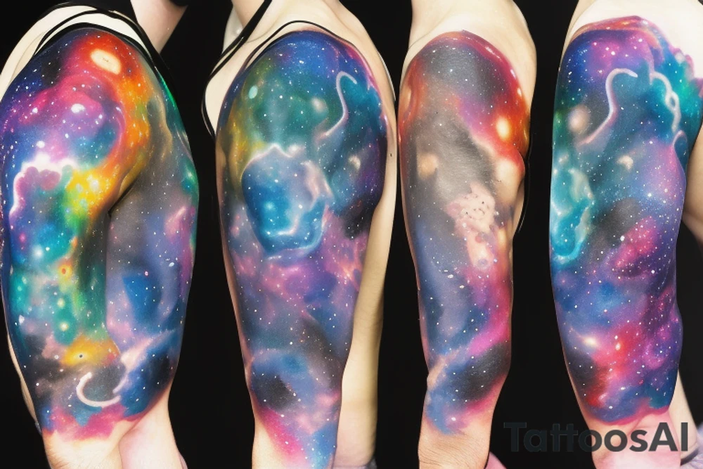 space blackhole colorful galaxy nebula tattoo idea