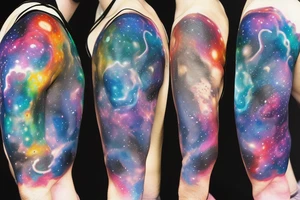 space blackhole colorful galaxy nebula tattoo idea